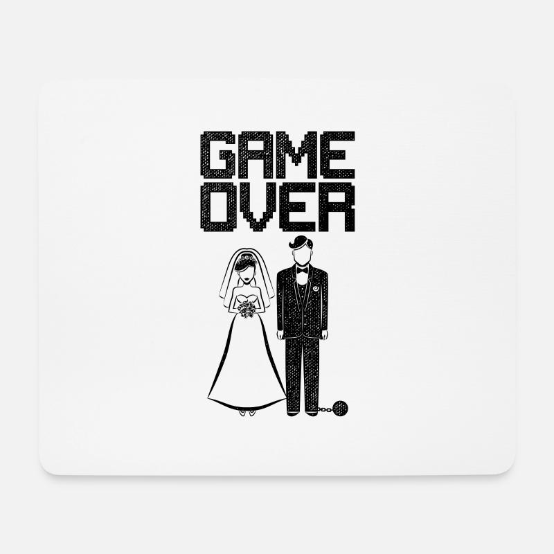 Game Over Lustiges Jungesellenabschied Geschenk - Mousepad (Querformat) - Weiß