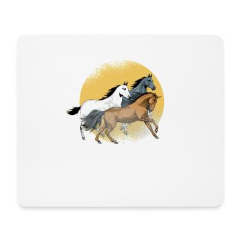 Chevaux sauvages Chevaux de course - Tapis de souris (format paysage) - blanc - Devant