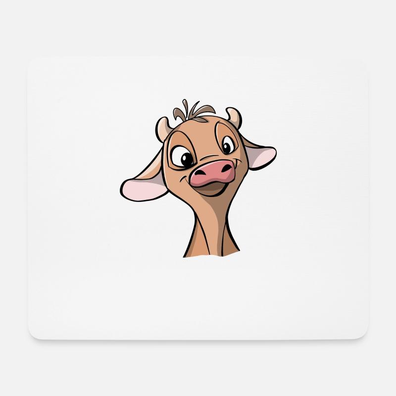 Junge Kuh - Mousepad (Querformat) - Weiß