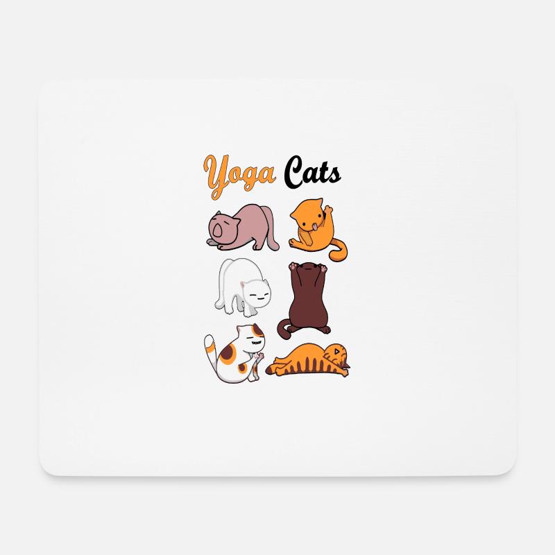 Yoga cats Katzen Katzenliebhaber Katzenshirt Katze - Mousepad (Querformat) - Weiß
