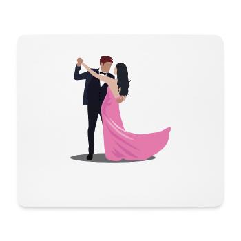 Dancing Silhouette Couple Dancers Romantic Dance - Mouse Pad (horizontal) - white - Front
