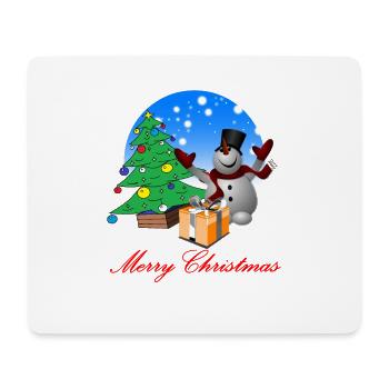 Weihnachten Merry Christmas Schneemann - Mousepad (Querformat) - Weiß - Vorne