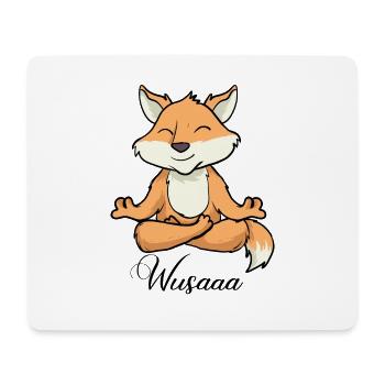 Auszeit Durchatmen Wusaaa Fuchs - Mousepad (Querformat) - Weiß - Vorne