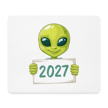 freundliches grünes Alien - Mousepad (Querformat) - Weiß - Vorne