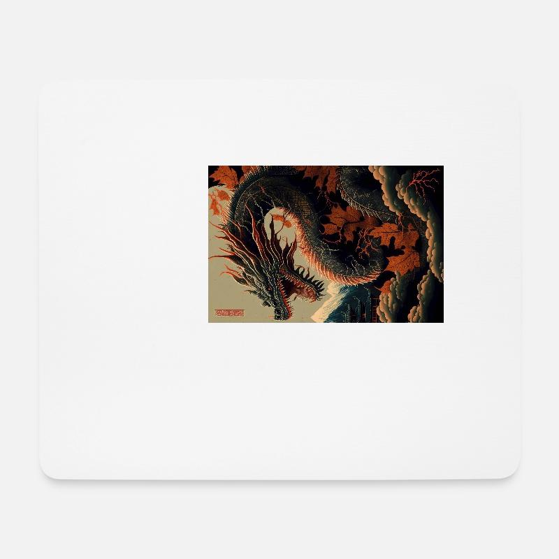 Japanischer Drache Chinesischer Drache - Mousepad (Querformat) - Weiß