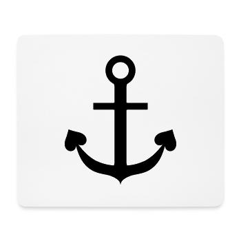 Herz Anker maritim norddeutsch - Mousepad (Querformat) - Weiß - Vorne