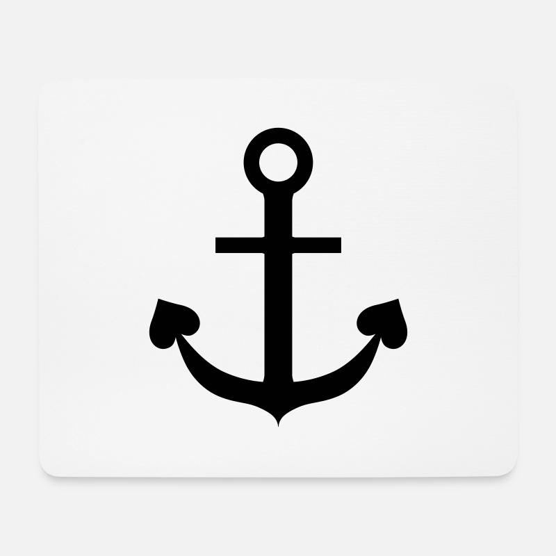 Herz Anker maritim norddeutsch - Mousepad (Querformat) - Weiß