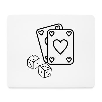 Spielkarten Würfel Glück minimalistisch - Mousepad (Querformat) - Weiß - Vorne
