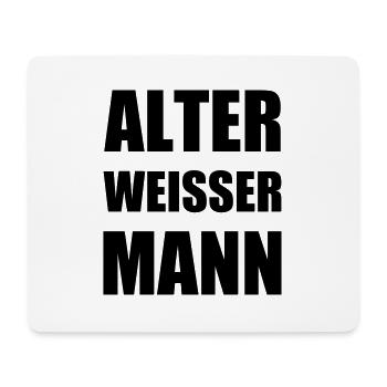 Design "Alter weißer Mann" - Mousepad (Querformat) - Weiß - Vorne