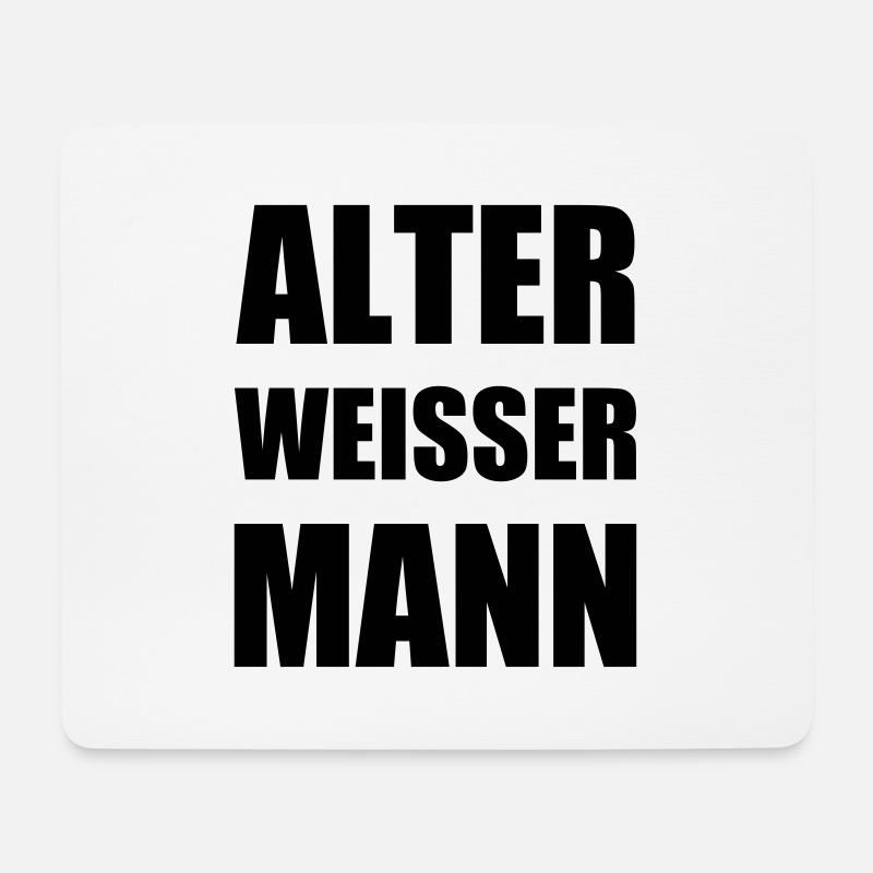 Design "Alter weißer Mann" - Mousepad (Querformat) - Weiß
