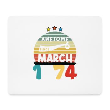50 Years Old Made In 1974 Vintage March 1974 - Mouse Pad (horizontal) - white - Front