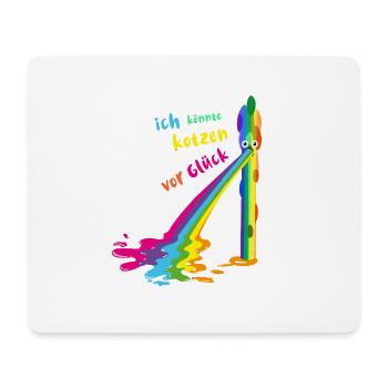 spargel, regenbogen,kotzender spargel, bunt - Mousepad (Querformat) - Weiß - Vorne