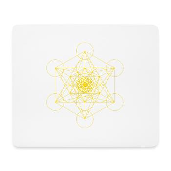 Metatron's Cube & Lotus of Life - Gold - Strong! - Mouse Pad (horizontal) - white - Front