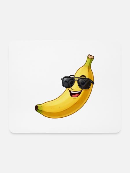 Banane mit Sonnenbrille Sommer Urlaub Geschenk - Mousepad (Querformat) - Weiß