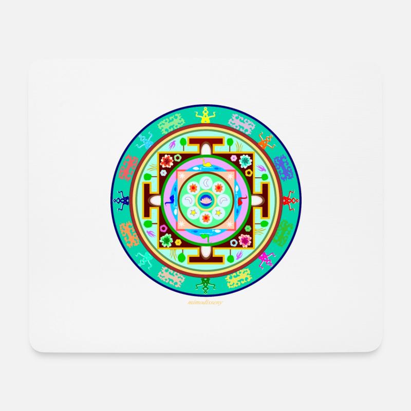 Mandala - Mousepad (Querformat) - Weiß