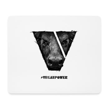 #veganpower - Buffalo - Mousepad (Querformat) - Weiß - Vorne