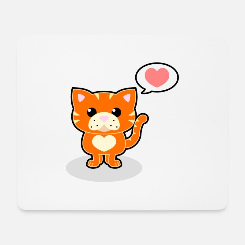 Cute cat - Mouse Pad (horizontal) - white