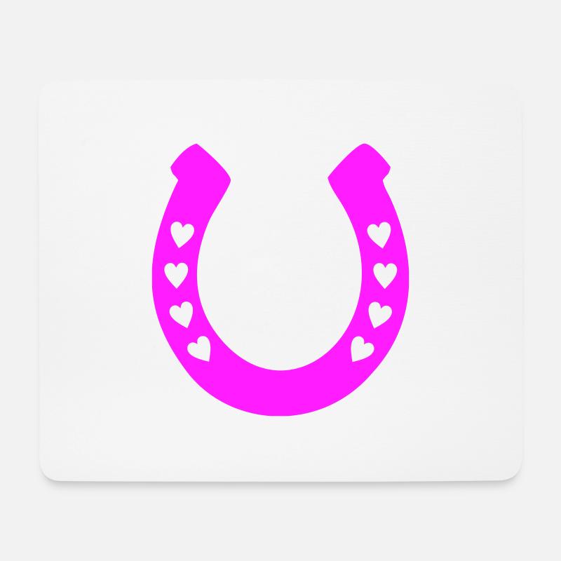 Horse Shoe mit Herzen - Mousepad (Querformat) - Weiß