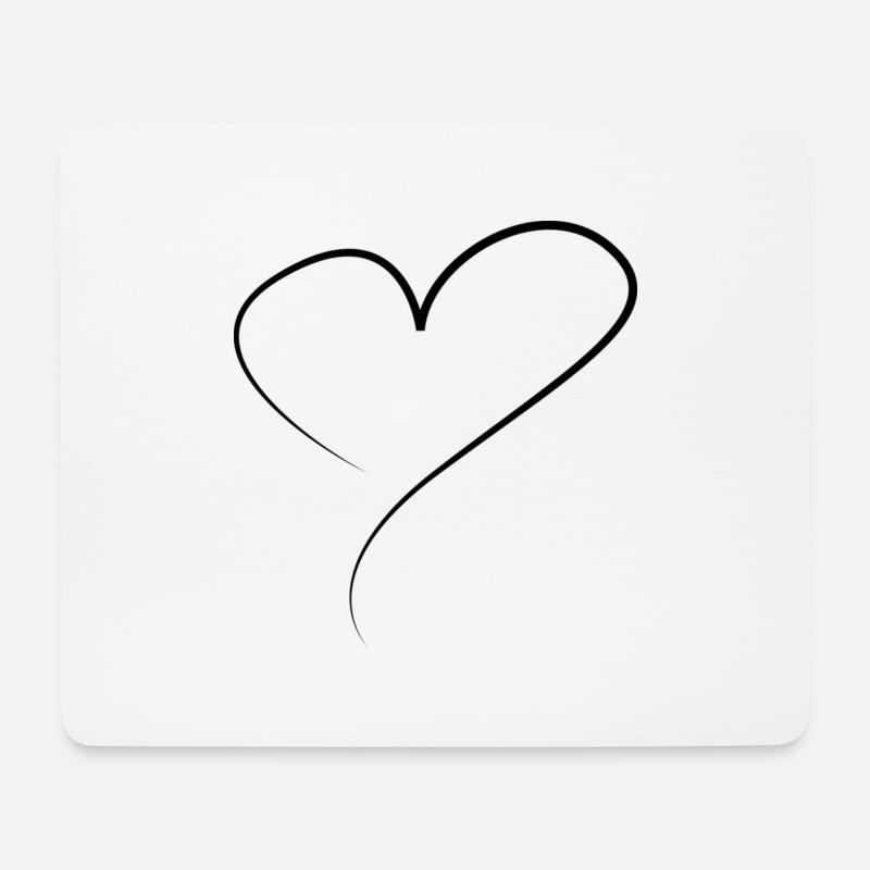 herz - Mousepad (Querformat) - Weiß