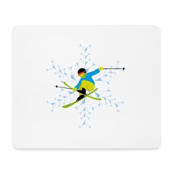 ski acrobatique lumineux - Tapis de souris (format paysage) - blanc - Devant