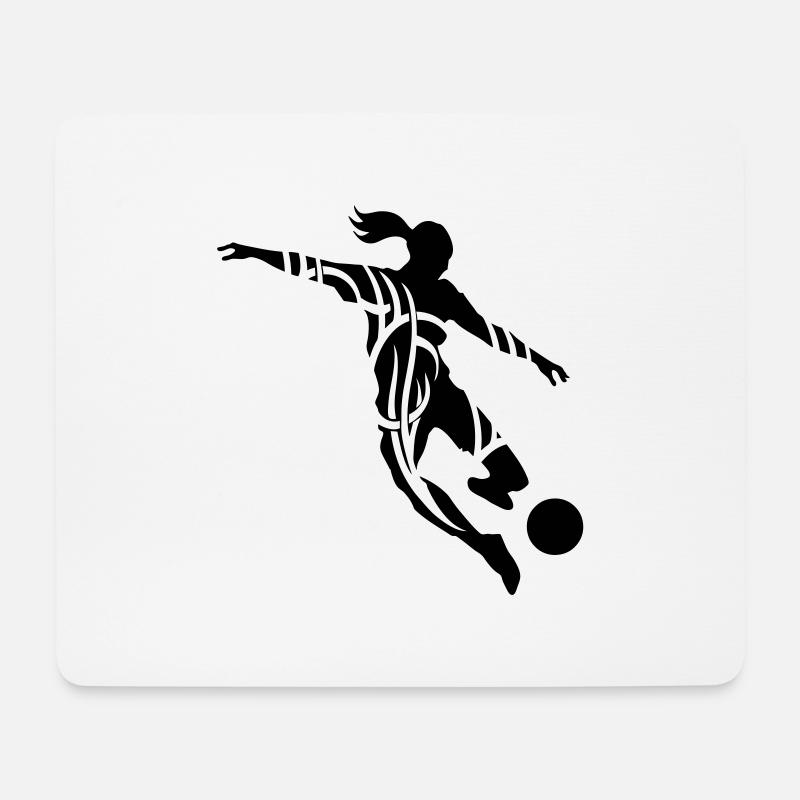 Soccer female de - Mousepad (Querformat) - Weiß
