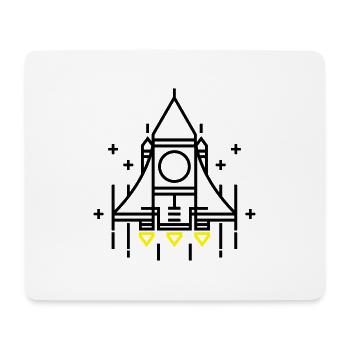 Retro Rakete - Mousepad (Querformat) - Weiß - Vorne