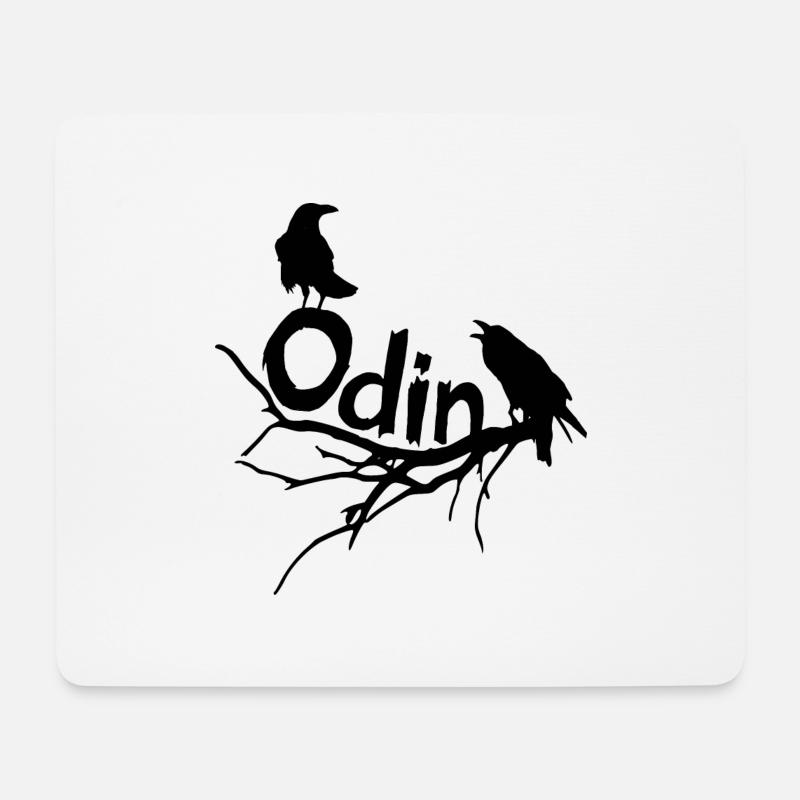 Odin Rabe schwarz - Mousepad (Querformat) - Weiß