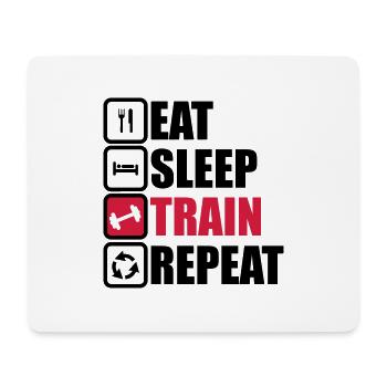 eat sleep train repeat,gym,bodybuilding - Mousepad (Querformat) - Weiß - Vorne