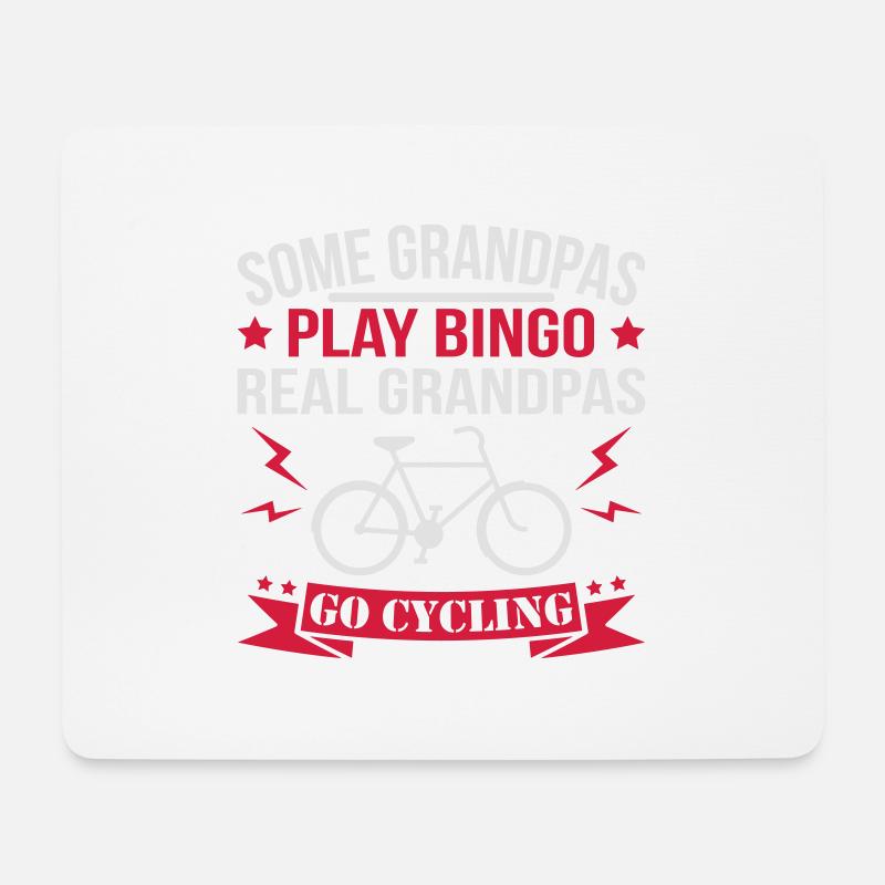 Real Grandpas Go Cycling - Mouse Pad (horizontal) - white