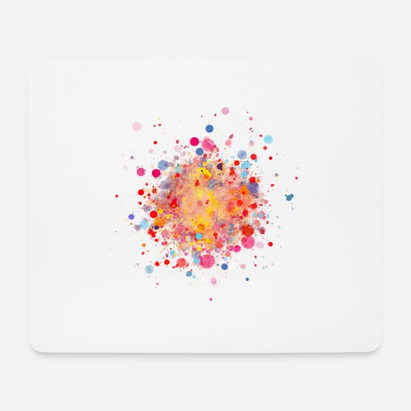Farbspritzer Frühling bunt, Flecken und Tupfen - Mousepad (Querformat) - Weiß