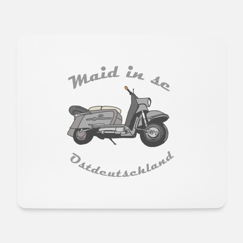 Made in the DDR, Troll Roller, Simson, Moped, Ossi - Mousepad (Querformat) - Weiß