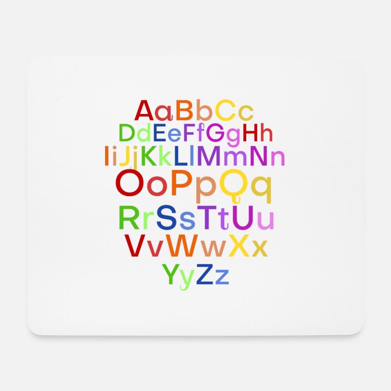 Alphabet - Mousepad (Querformat) - Weiß