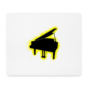 Piano Silhouette jaune et noir Contour - Tapis de souris (format paysage) - blanc - Devant