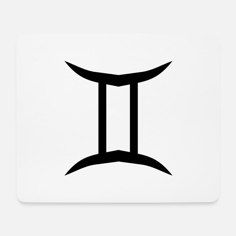 Glyphe Zwillinge Sternzeichen Symbol - Mousepad (Querformat) - Weiß