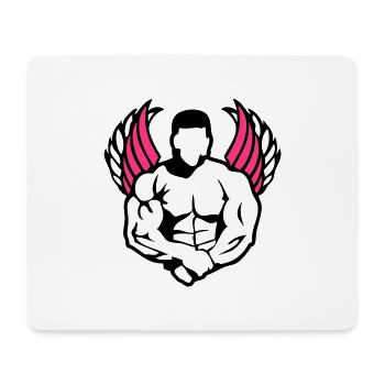 bodybuilder3 Supermuskel Flügel body1 - Mousepad (Querformat) - Weiß - Vorne