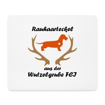 Wutzelgrube Logo Geweih - Mousepad (Querformat) - Weiß - Vorne