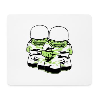 2 amis équipe couple soldat camouflage guerre armée - Tapis de souris (format paysage) - blanc - Devant