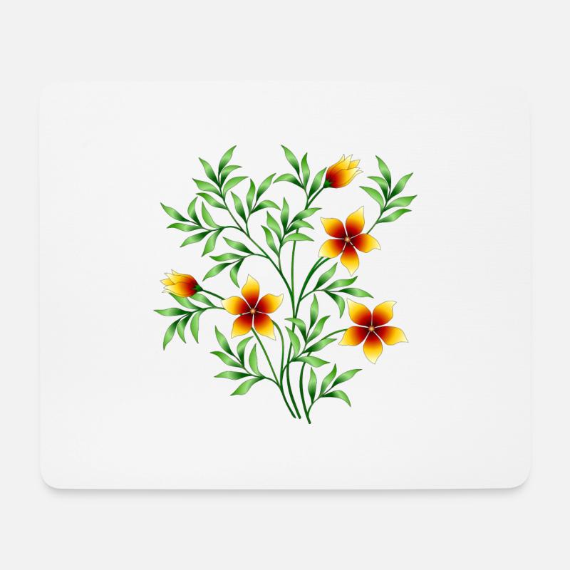 fleurs - Tapis de souris (format paysage) - blanc