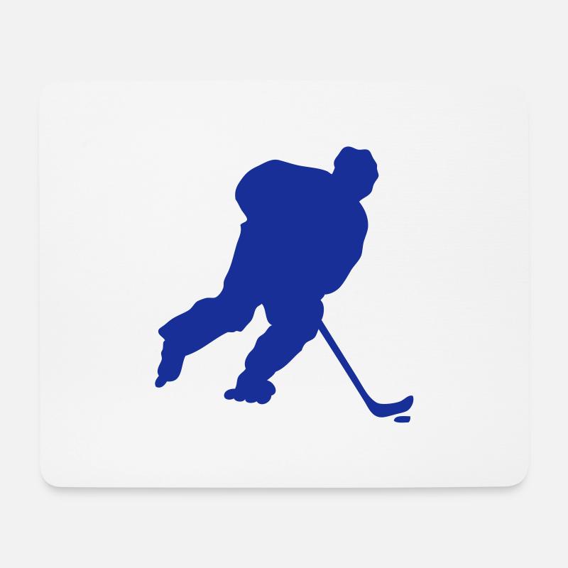 Inline-Skaten Hockey silhouette4 Zeichnung - Mousepad (Querformat) - Weiß