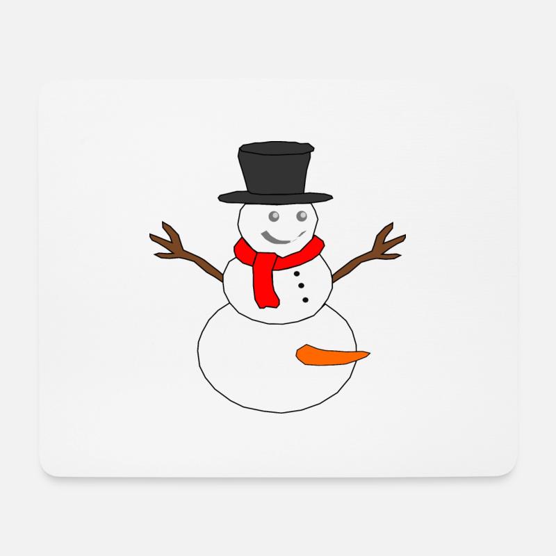 Schneemann - Mousepad (Querformat) - Weiß