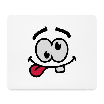 Crazy Smiley Face - Mousepad (Querformat) - Weiß - Vorne