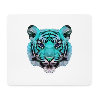 Tiger Polygon Wild Lion Gift Idea - Mouse Pad (horizontal) - white - Front