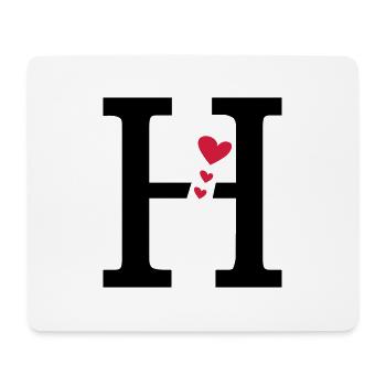 Capital letter H with hearts - Mouse Pad (horizontal) - white - Front