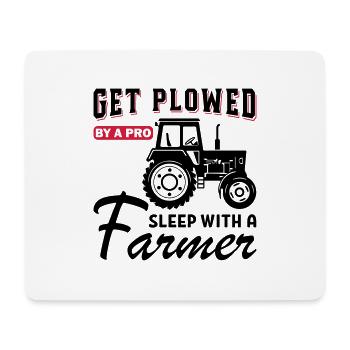 Obtenez labouré dormir avec un agriculteur - Tapis de souris (format paysage) - blanc - Devant