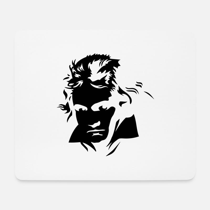 komponist klassische musik gesicht von beethoven - Mousepad (Querformat) - Weiß