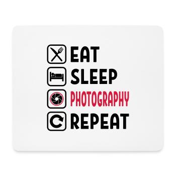 Eat Sleep Photography Repeat - Mousepad (Querformat) - Weiß - Vorne