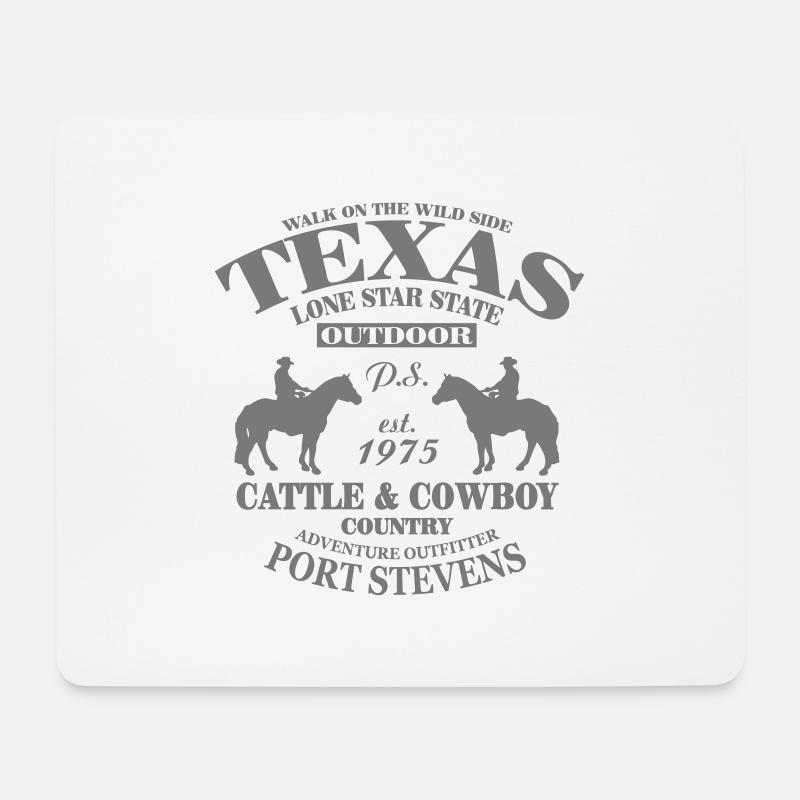 Western Texas Cowboy - Mousepad (Querformat) - Weiß