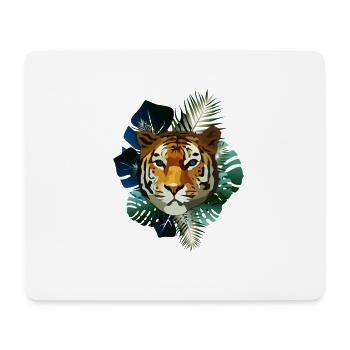 poly tiger jungle blue-ish - Mouse Pad (horizontal) - white - Front