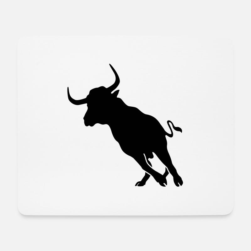 taureau - Tapis de souris (format paysage) - blanc