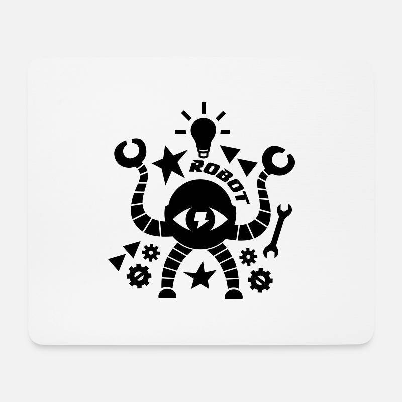 robots - Mouse Pad (horizontal) - white